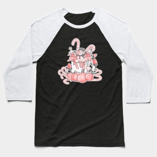 Pink Christmas Season Baseball T-Shirt